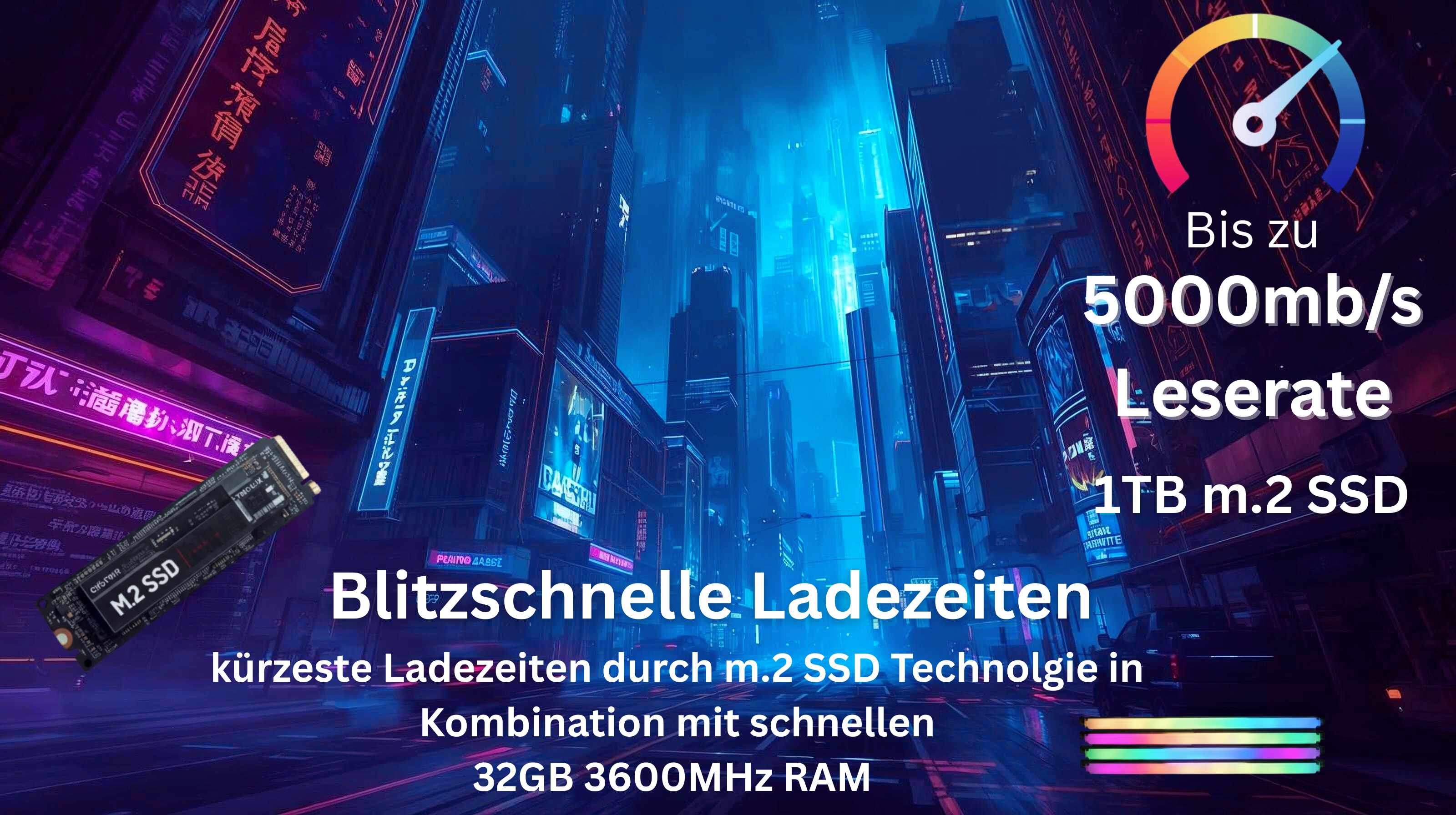 Gamer Gaming Pc Ryzen 5 5500 RTX 3050 32GB DDR4 Weihnachts Edition